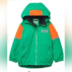 Helly Hansen Kids Green and Orange Ski Jacket